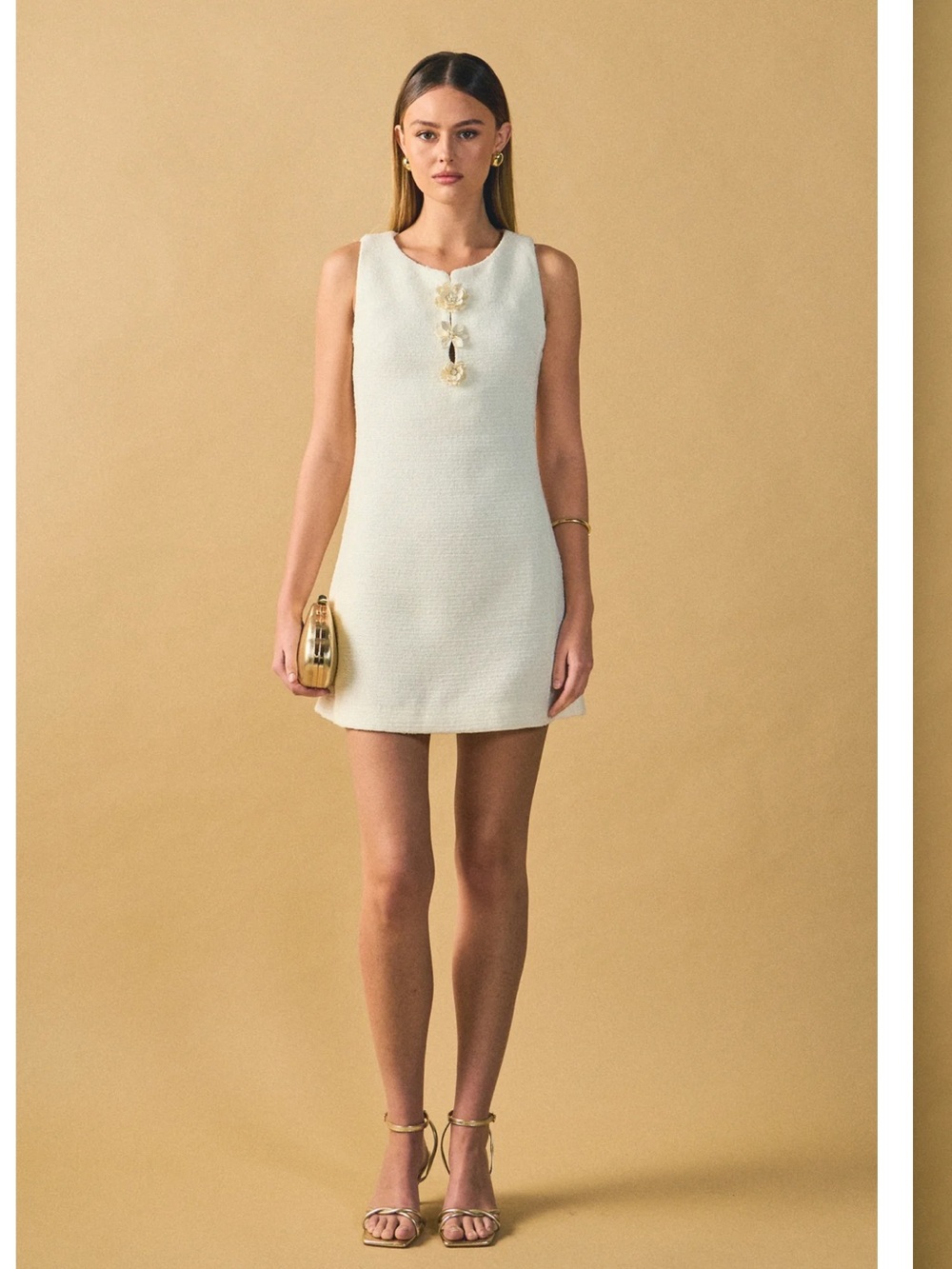 Endless Rose Stacy floral trim seamed mini dress